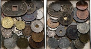 Japan, Empire, Very good lot with 40 different older coins, various types and dates in nice condition, some silver, some in higher grades... 