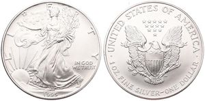 United States of America, Republic, 1 Dollar Silver 1995, American Eagle - Liberty walking left, KM 273, UNC