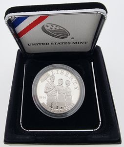United States of America, Republic, 1 Dollar Silver 2014P, Civil Rights Act of 1964, KM 579, PROOF 