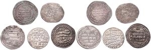 Islamic and Arabian Coins, Mixed Reigns, Good lot with 5 different ancient Silver coins from various reigns and places in nice grades including some scarcer items...
