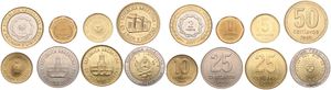 Argentina, Republic, 1, 5, 10, 25, 25, 50 Centavos & 1, 2 Pesos 1992/2011, Various designs, KM div, UNC