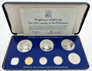 Philippines, Republic, Official Annual Proof Set 1975 (8) in original packaging, KM PS8, PROOF