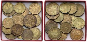 Japan, Empire, Very good lot with 15 x 50 Sen, 1 & 5 Yen coins, various types and dates in nice condition, some in higher grades... 
