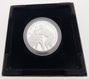 United States of America, Republic, 1 Dollar Silver 2022P, Negro Leagues Baseball, KM New, PROOF