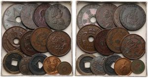 World, Mixed Countries, Very good lot with 12 different older coins in nice grades, all scarcer items from hard to find countries... 