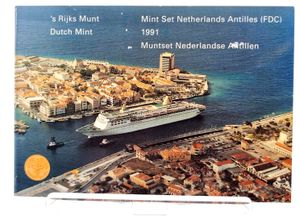 Netherlands Antilles, Dutch Administration, Beatrix, Official Annual Mint Set 1991 (7) in original packaging, KM MS12, UNC
