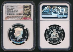 United States of America, Republic, 1/2 Dollar Copper-Nickel 2022S, John F. Kennedy, KM A202b.1, NGC Graded PF-69 ULTRA CAMEO
