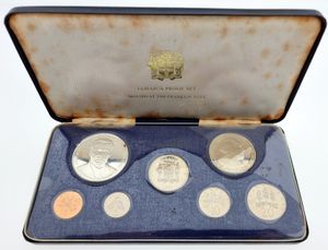 Jamaica, British Colony, Elizabeth II, Official Annual Proof Set 1971 (7) in original packaging, KM PS7, PROOF 