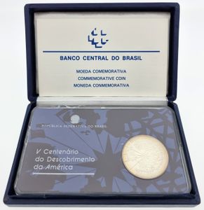 Brazil, Republic, 500 Cruzeiros Silver 1991, 5th Centenary of the Discovery of America, KM 621, PROOF 