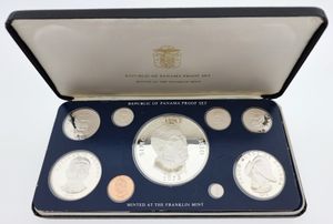 Panama, Republic, Official Annual Proof Set 1975 (9) in original packaging, KM PS15, PROOF