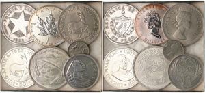 World, Mixed Countries, Very good lot with 7 different modern SILVER coins in nice grades, mostly better items in higher grades... 