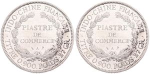 French Indo-China, Colony, 1 Piastre Silver 1899A, Liberty seated left with fasces, KM 5a.1, VF+