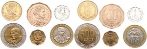 Chile, Republic, 1, 5, 10, 50, 100 & 500 Pesos 2008-2010, Various designs, KM div, UNC