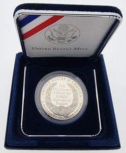 United States of America, Republic, 1 Dollar Silver 2010W, American Veterans Disabled for Life, KM 479, PROOF 