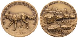 Canada, Confederation, Elizabeth II, Medal in Bronze 1972, National Parks Centennial / Petrified Forest National Park, UNC