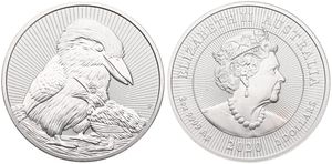 Australia, British Colony, Elizabeth II, 2 Dollars Silver Piedfort 2020, Kookaburra with cub, KM New, UNC