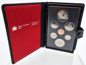 Canada, Confederation, Elizabeth II, Official Annual Proof Set 1981 (7) in original packaging, KM PS1, PROOF (including Silver Dollar !)