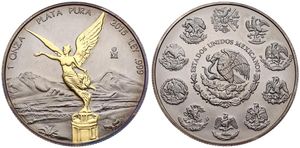 Mexico, Estados Unidos, 1 Onza Silver & Black Ruthenium 2015, Gilt Winged Victory, KM 639a, UNC