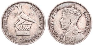Southern Rhodesia, British Colony, George V, 1 Shilling Silver 1932, Crowned bust left, KM 3, VF