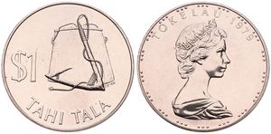 Tokelau Islands, New Zealand Territory, Elizabeth II, 1 Tala Copper-Nickel 1979, Young bust right, KM 2, B.UNC