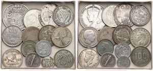 World, Mixed Countries, Very good lot with 14 different older silver coins in various grades including some scarcer items...