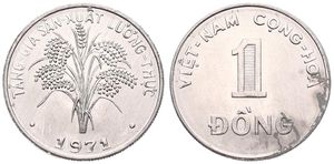 Vietnam, Republic, 1 Dong Aluminum 1971, F.A.O. - Rice stalks, KM 12, UNC