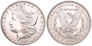 United States of America, Republic, 1 Dollar Silver 1887, Morgan dollar, KM 110, A.UNC