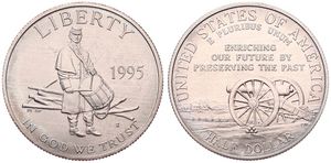 United States of America, Republic, 1/2 Dollar Copper-Nickel 1995S, Civil War Battlefield Preservation, KM 254, UNC