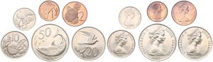 Cook Islands, New Zealand Dependency, 1, 2, 5, 10, 20 & 50 Cents 1972, Various nice designs, KM 1/6, UNC
