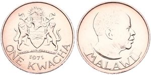 Malawi, Republic, 1 Kwacha Copper-Nickel 1971, Decimalization of coinage, KM 12, UNC