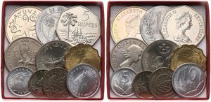 World, Mixed Countries, Very good lot with 10 different modern coins in higher grades, all scarcer items from hard to find countries... 
