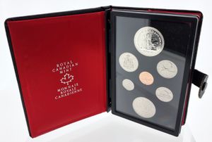 Canada, Confederation, Elizabeth II, Official Annual Prooflike Set 1977 (7) in original packaging, KM PL29, PROOFLIKE (including Silver Dollar !)