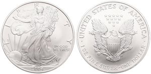 United States of America, Republic, 1 Dollar Silver 2004, American Eagle - Liberty walking left, KM 273, UNC