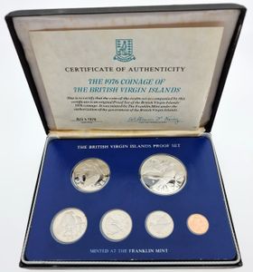 British Virgin Islands, Colony, Elizabeth II, Official Annual Proof Set 1976 (6) in original packaging, KM PS4, PROOF