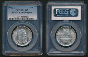 United States of America, Republic, 1/2 Dollar Silver 1948S, Booker T. Washington, KM 198, PCGS Graded MS-65
