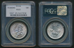 United States of America, Republic, 1/2 Dollar Silver 1937, The Colonization of Roanoke Island, KM 186, PCGS Graded MS-65