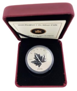 Canada, Confederation, Elizabeth II, 5 Dollars Silver 2010 PIEDFORT, Maple Leaf on 45 degree angel left, KM 1077, PROOF 