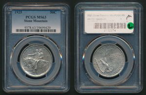 United States of America, Republic, 1/2 Dollar Silver 1925, Stone Mountain Memorial, KM 157, PCGS Graded MS-63 