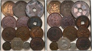 World, Mixed Countries, Very good lot with 12 different older coins in nice grades, all scarcer items from hard to find countries... 