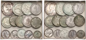 World, Mixed Countries, Very good lot with 14 different older silver coins in various grades including some scarcer items...