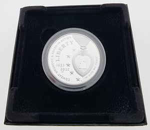 United States of America, Republic, 1 Dollar Silver 2022W, National Purple Heart Hall of Honor, KM New, PROOF 