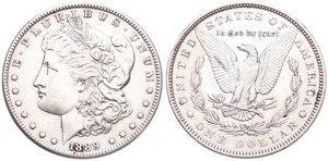 United States of America, Republic, 1 Dollar Silver 1889, Morgan dollar, KM 110, A.UNC