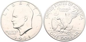 United States of America, Republic, 1 Dollar Silver 1971S, Eisenhower dollar, KM 203a, UNC
