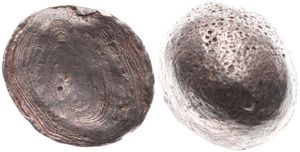 China, Cast Silver Sycee Ingot, late 19th / early 20th century, size 29mm / weight 53,00 grams, VF