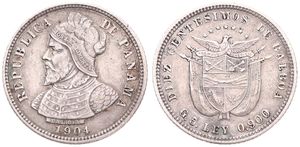 Panama, Republic, 10 Centesimos Silver 1904, Uniformed bust of Balboa left, KM 3, VF