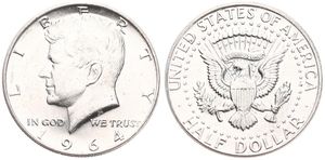 United States of America, Republic, 1/2 Dollar Silver 1964, John F. Kennedy, KM 202, A.UNC