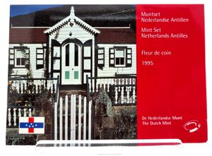 Netherlands Antilles, Dutch Administration, Beatrix, Official Annual Mint Set 1995 (7) in original packaging, KM MS16, UNC