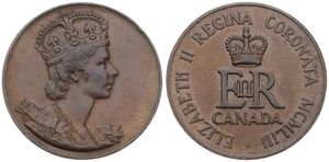 Canada, Confederation, Elizabeth II, Medal in Bronze 1953, Coronation / Crowned bust of Queen Elizabeth II right, A.XF