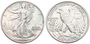 United States of America, Republic, 1/2 Dollar Silver 1942, Walking Liberty half dollar, KM 142, VF