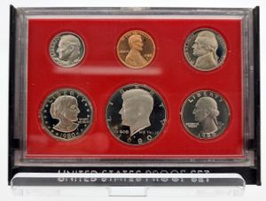 United States of America, Republic, Official Annual Proof Set 1980S (6) in original packaging, KM PSNL, PROOF